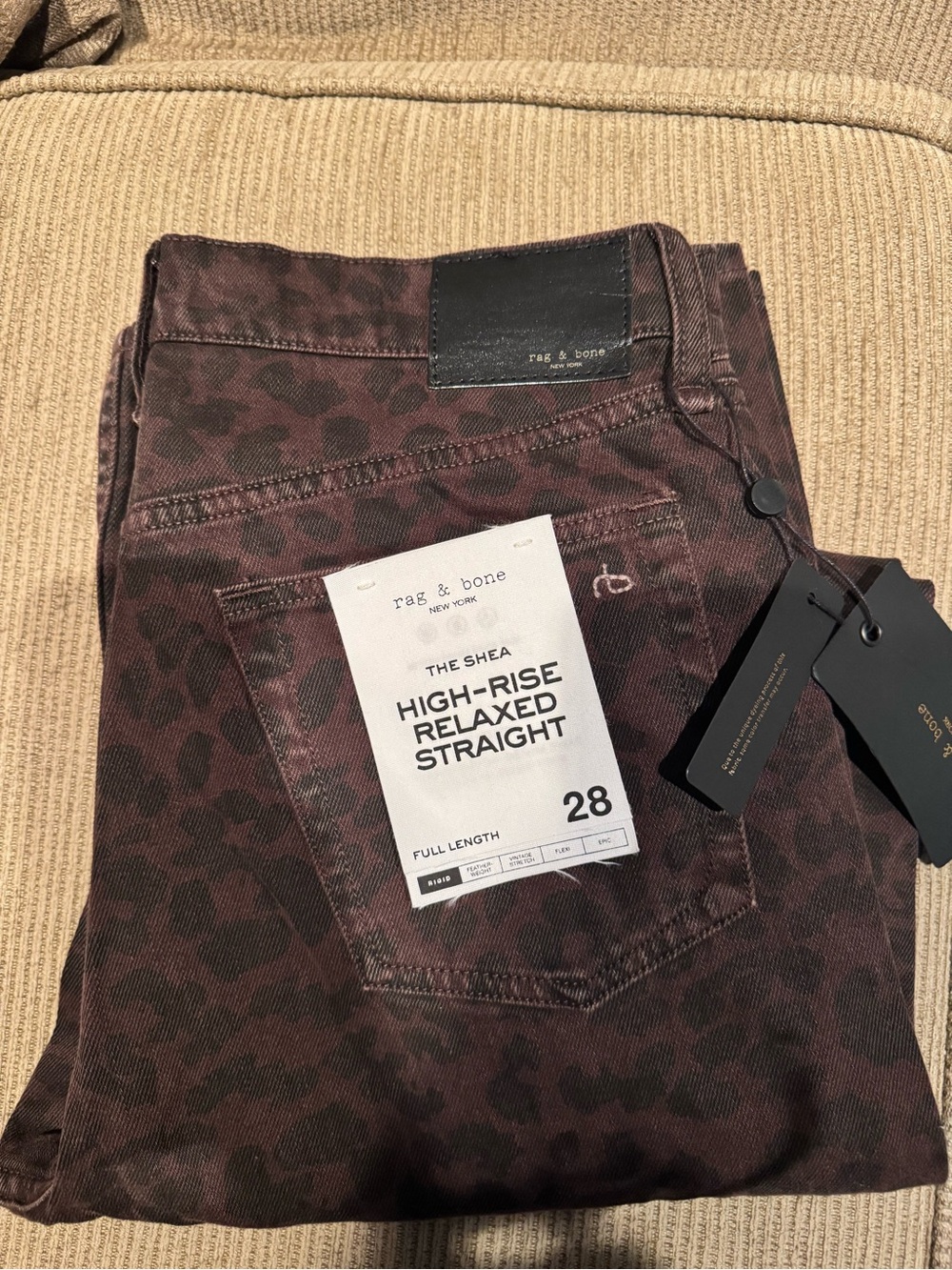 rag & bone Brown Leopard-Print Jeans - Picture 9 of 9